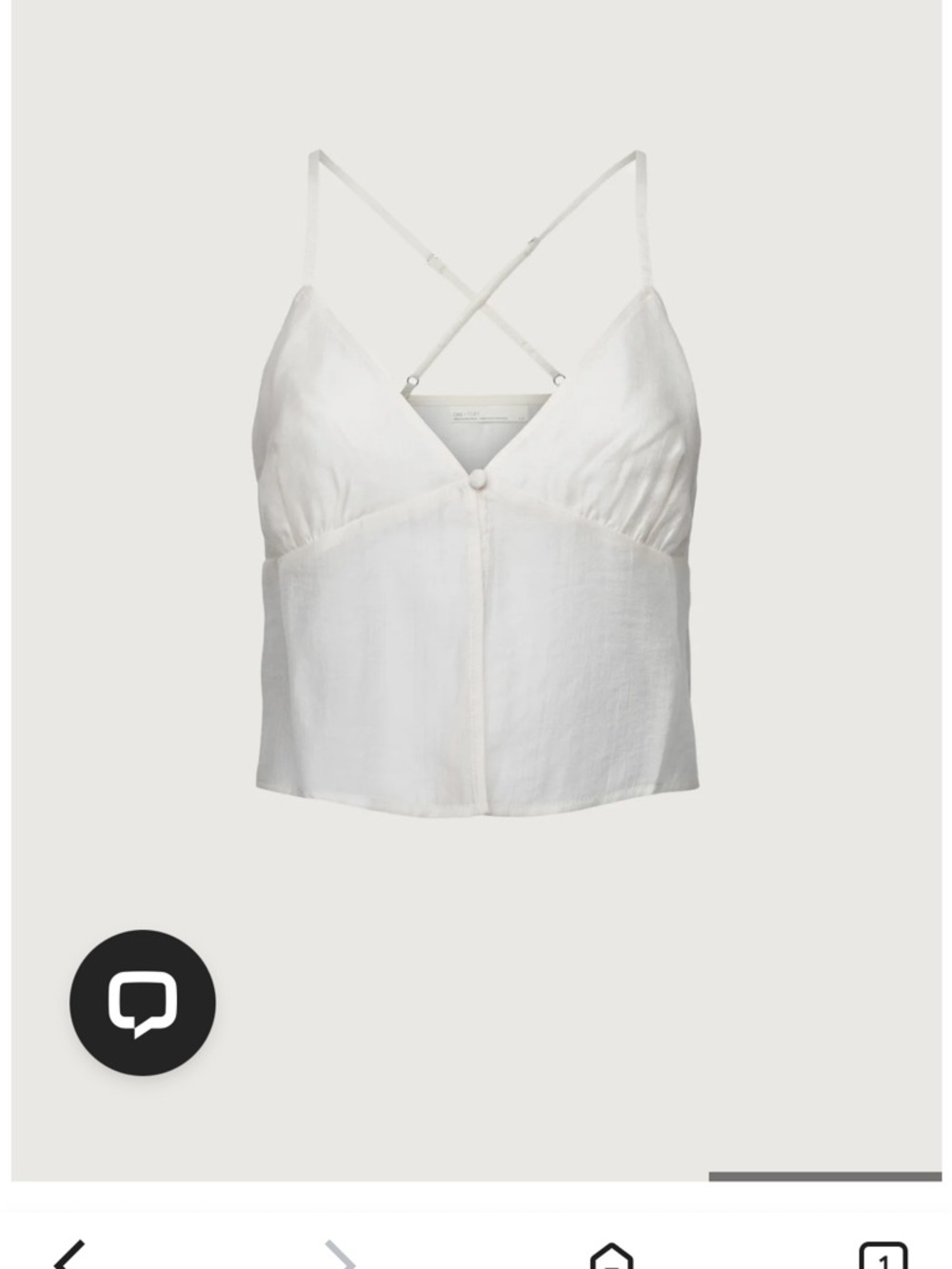 OAK + FORT White Linen-Blend Strappy Crop Camisole
